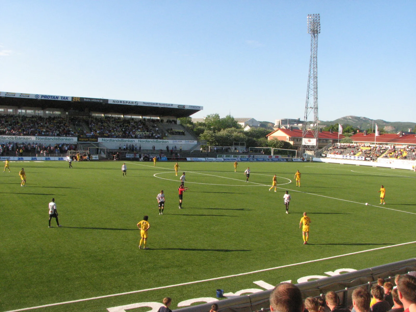 Bodø/Glimt hosting Sogndal at Aspmyra Stadion in June 2007. Archive photograph of the club's home ground.