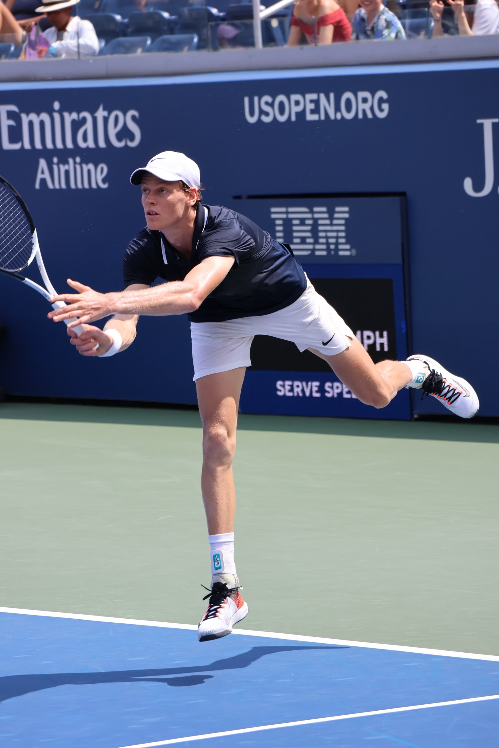 Jannik Sinner practising ahead of the 2024 US Open.