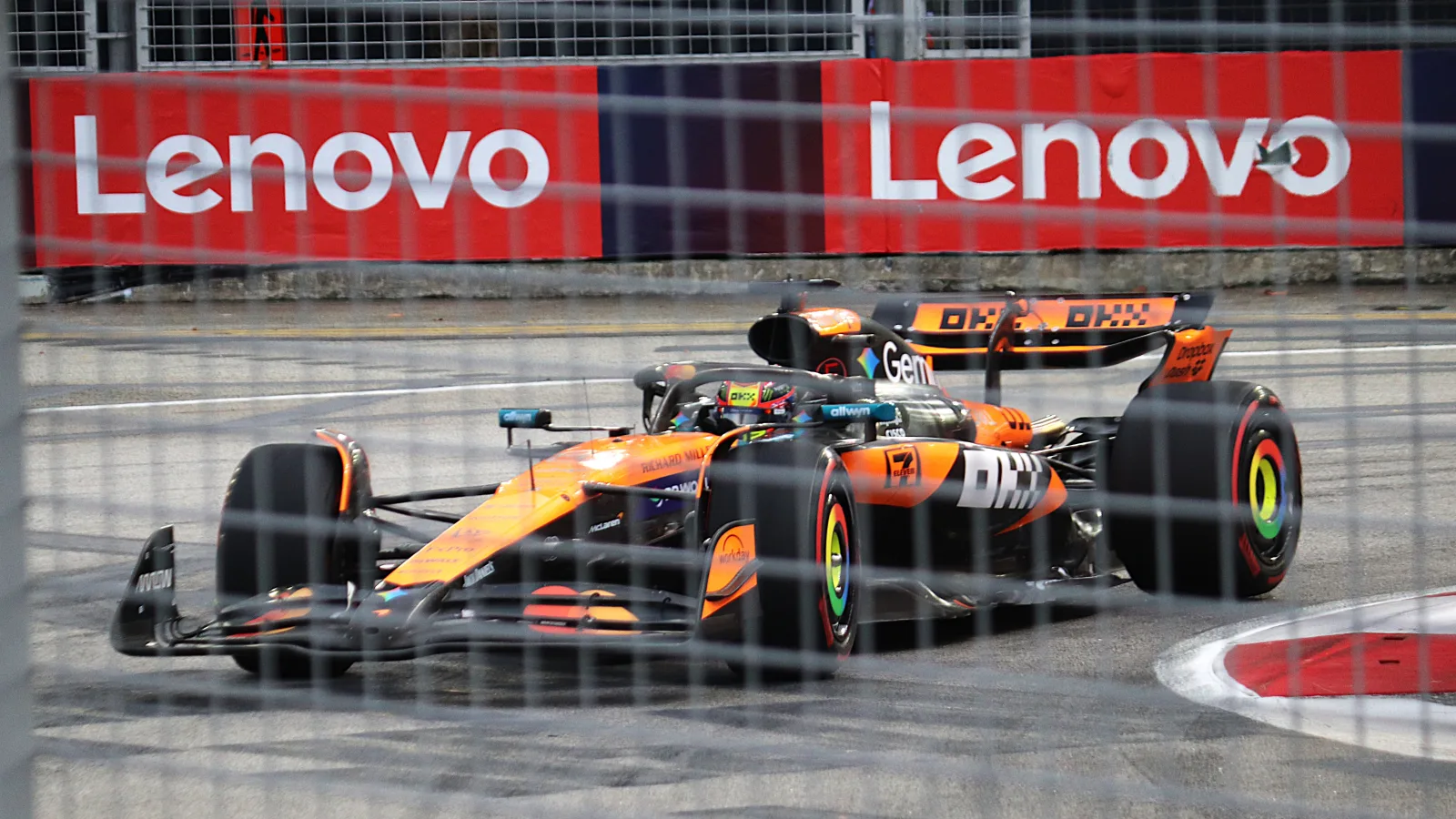 Oscar Piastri driving the McLaren MCL39 in Singapore practice in October 2025. Archive image preceding the 2026 regulations.